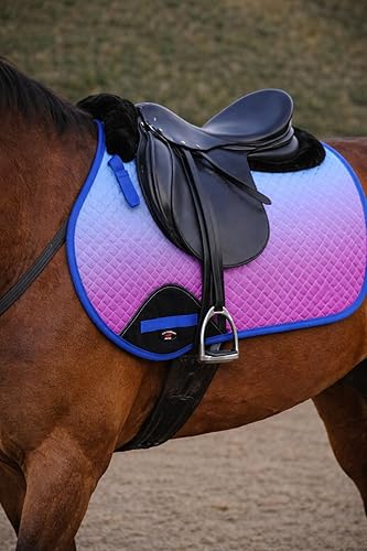 Miniatura 5 de CHALLENGER Caballo Inglés Contorneado Acolchado All Close Contact Trail Saddle Pad Ombre 72172