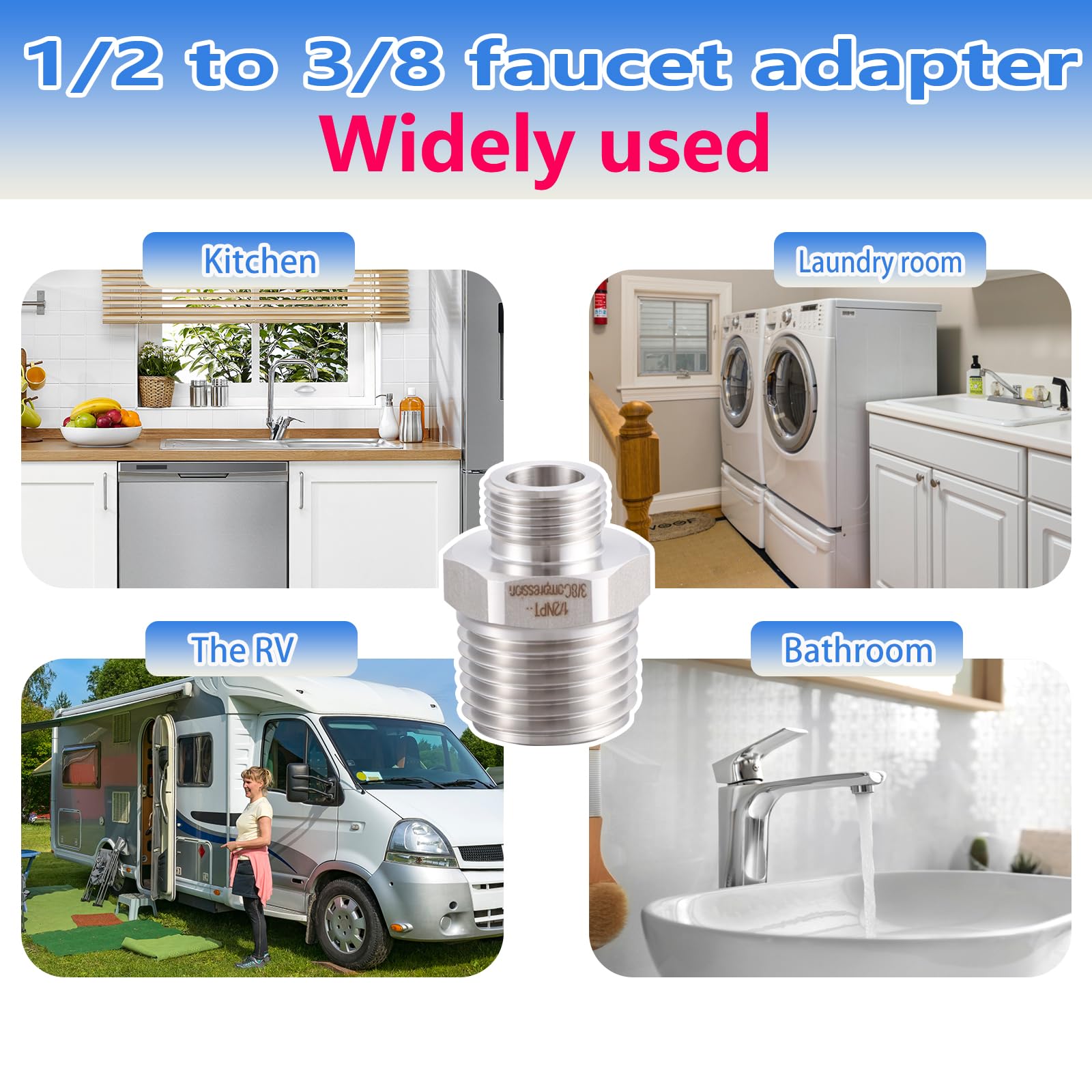 RV Faucet Adapter - 304 Stainless Steel -5 RV Faucet Adapter - 304 Stainless Steel -5