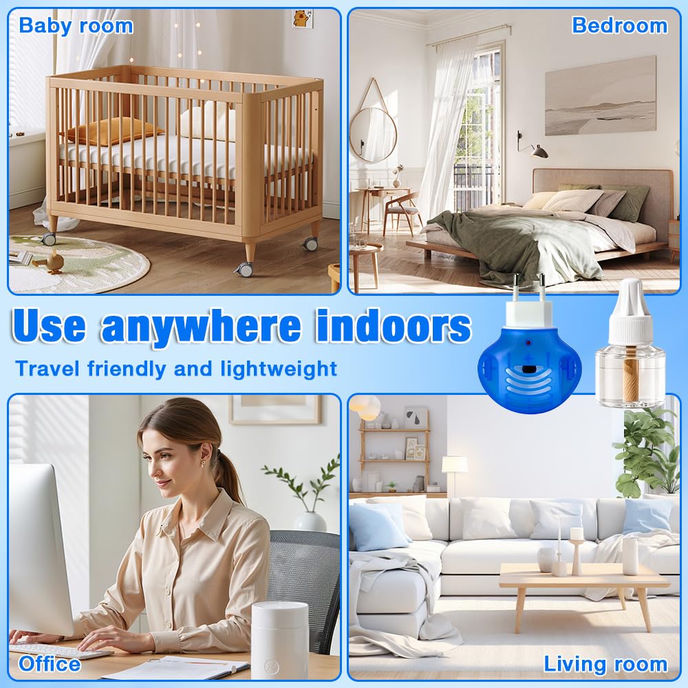 2PCS Mosquito Repellent Plug in, Insect Killer for Home & Travel, Odourless& Non-toxic, Portable Mosquito Killer - Image 5
