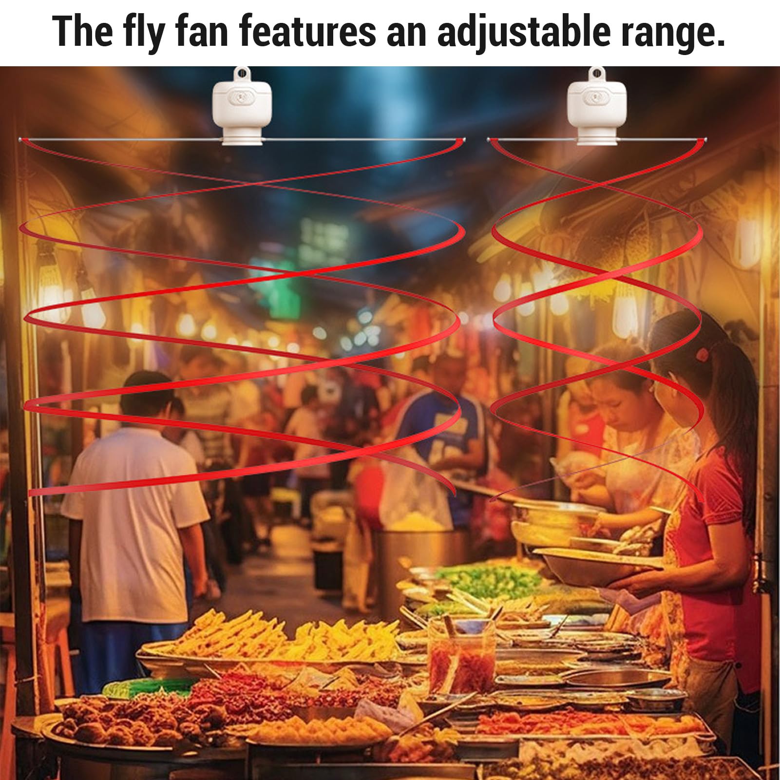 Fly Deterrent Fan, Noiseless Ceiling Fan, Hanging Fly Swatter, Small Fly Keep Fly Away Indoor or Outdoor, Easy to Setup, Suitable for BBQ, Camping, Dorm, Picnic, Restaurant