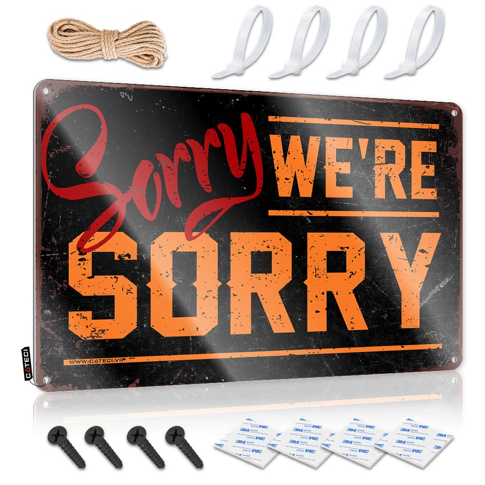 Tin Metal Bar Signs Sorry We'Re Sign Stuff For Boys Room Stuff For Boys Room(20X30CM)