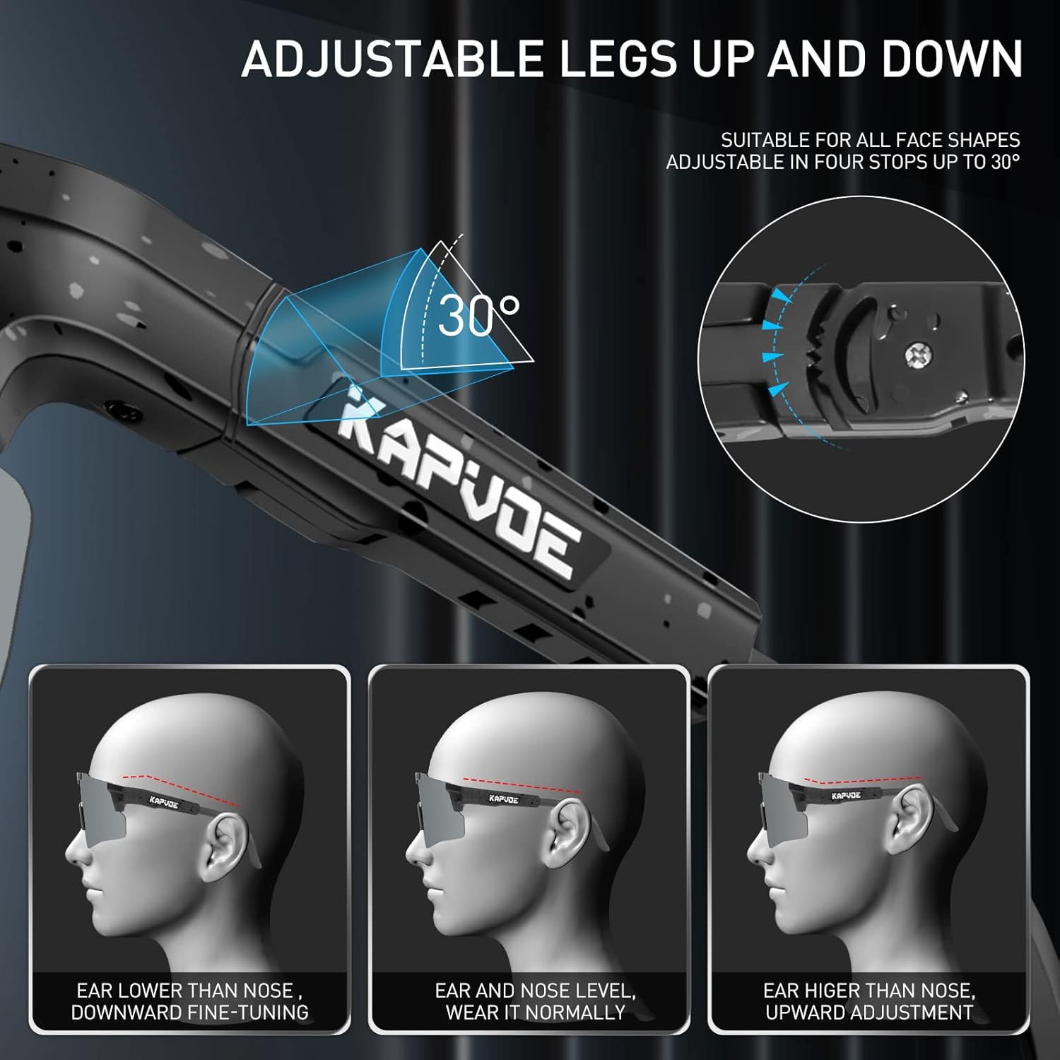 KAPVOE Polarized Cycling Sunglasses UV400 Protection for Men Women, Sports Glasses for Youth Baseball Softball Goggles K100 - Image 4