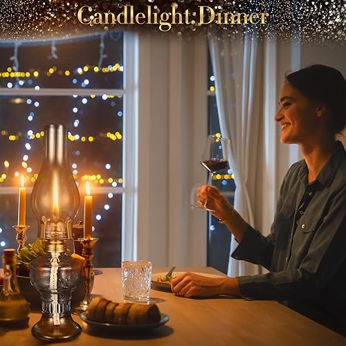 Miniatura 6 de 2 piezas de lámparas de aceite de cámara para uso interior, lámpara vintage de queroseno, linterna rústica de huracán de queroseno con mecha de