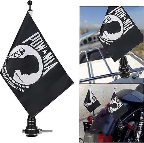 Miniatura 8 de Bandera de motocicleta de 6 x 10 pulgadas, bandera estadounidense roja para Harley Davidson, Yamaha, Honda, Goldwing CB, VTX CBR, mástil de acero