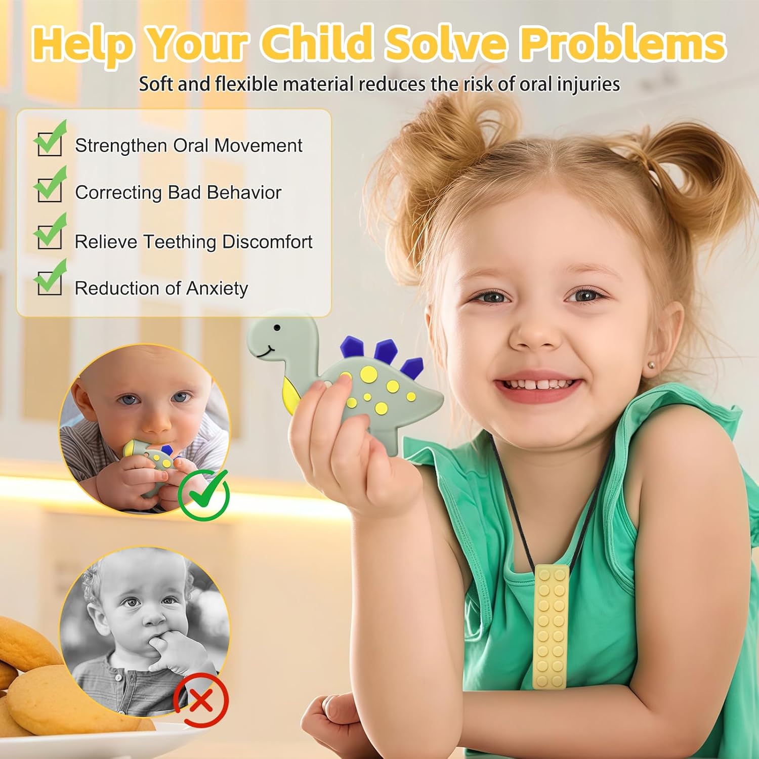 Chew Necklaces for Sensory Kids, Chew Necklaces for Sensory Children Boys Girls, Oral Motor Therapy Sensory Toys