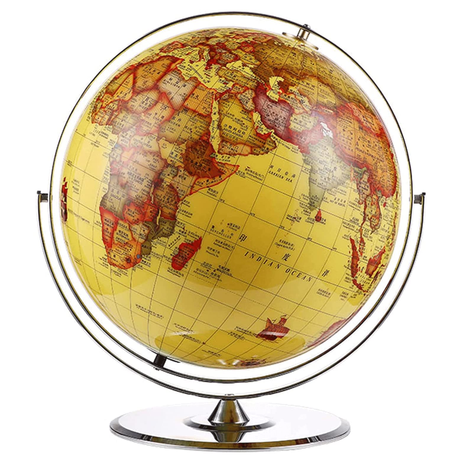 Rotating World Globe Large, Easy to Read Educational Globe for Office Study, Perfect Decorative Ornament, Ideal for Geography Enthusiasts