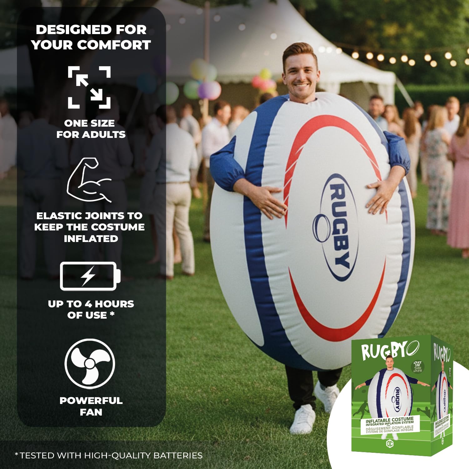 AirSuit® Inflatable Rugby Ball Costume for Adults - Image 3