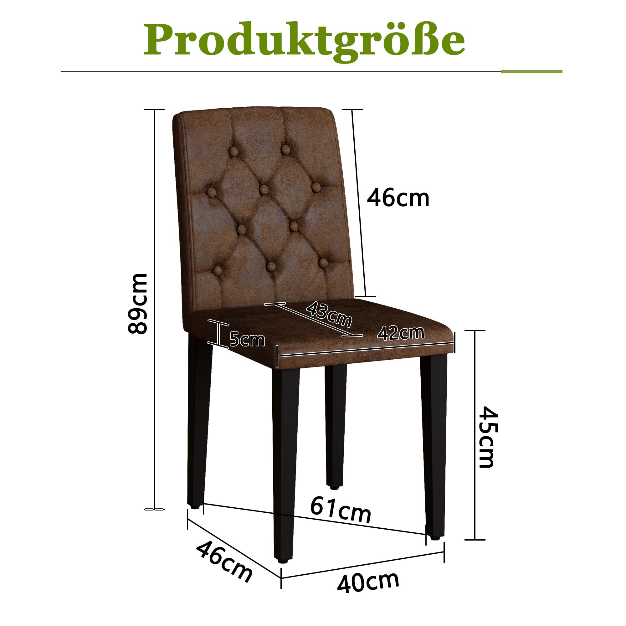 Set di 4 sedie per sala da pranzo, stile retrò, effetto velluto, con gambe in metallo