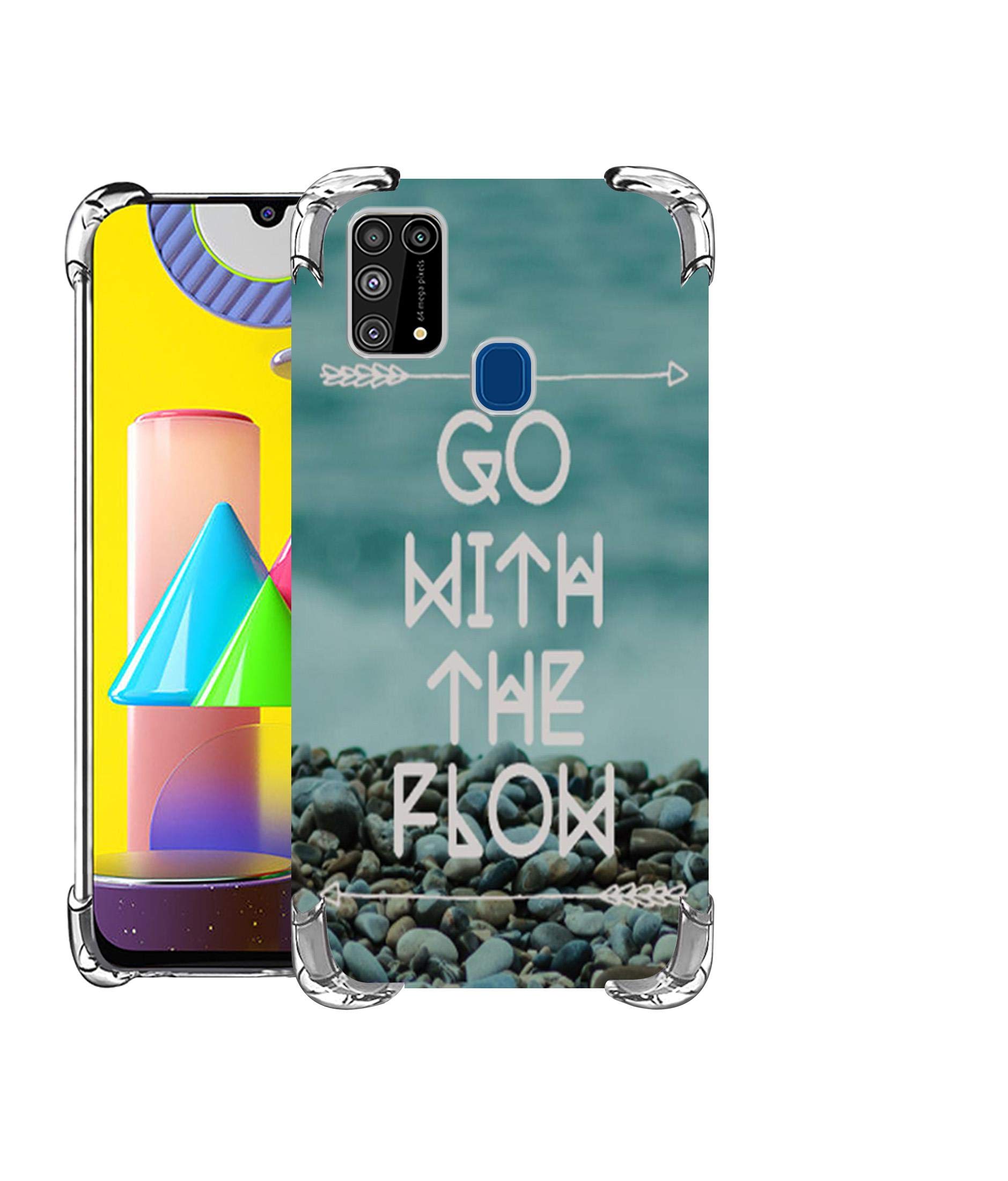 Casotec Arrow Design Printed Hybrid Soft Silicon TPU Back Case Cover for Samsung Galaxy M31