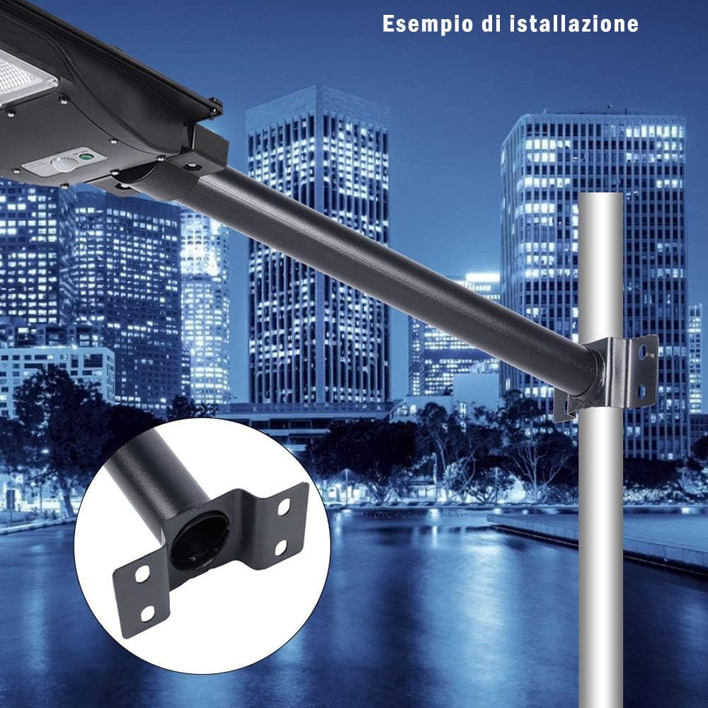Vetrineinrete® Staffa supporto a muro per lampione stradale palo braccio per faro in metallo 45 cm