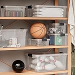 Superio Storage Bins with Lids 1.85 Qt Clear Boxes for Organizing, Stackable Plastic Containers- BPA Free, Non-Toxic, Odor Free, Organizer for Home, Office, Dorm- 2 Pack,