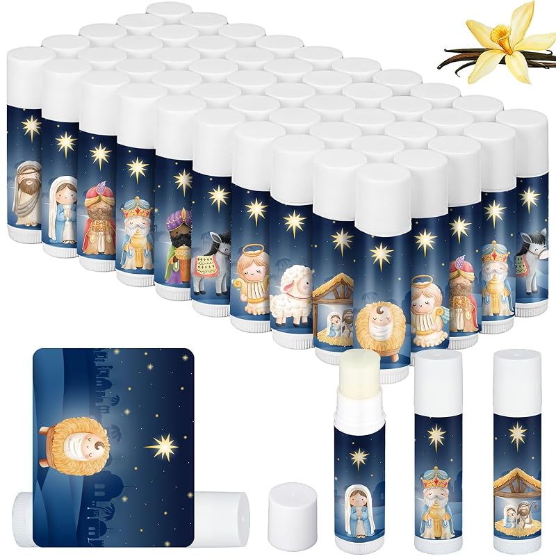 Siifert Bálsamo labial com 5 fragrâncias, Pacote com 50 unidades