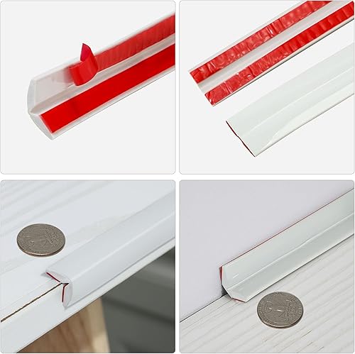 Miniatura 5 de JSIWOTH Moldura autoadhesiva de 20 pies, protector de esquina interior y exterior y protector de bordes, moldura de pared de zócalo para pared,