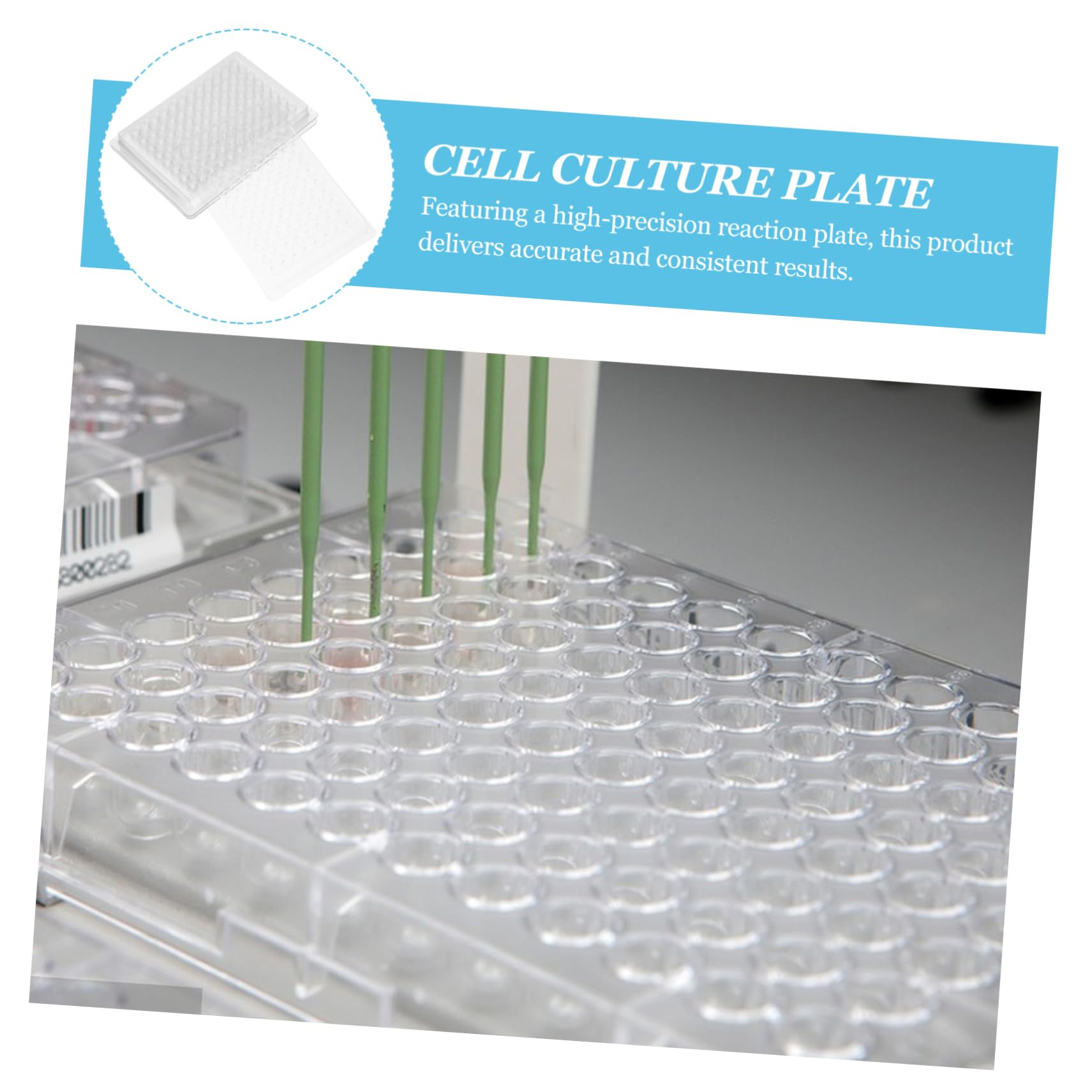 FUNOMOCYA 100pcs 96 PVC Laboratory Cell Culture Plate Tissue Culture Tools Transparent Cell Culture Tray Tissue Culture Plate