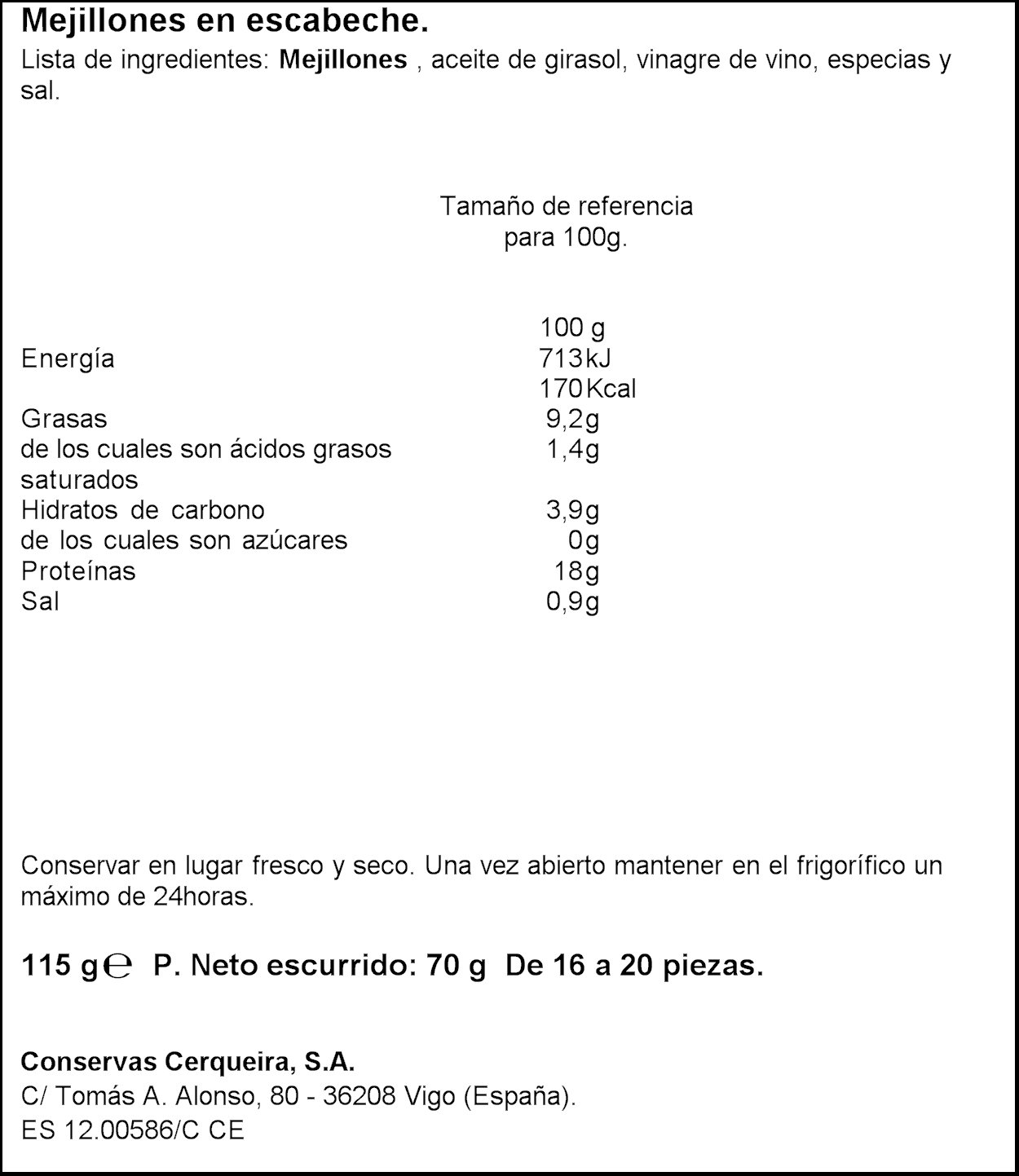 Lot de 10 boites de moules en escabèche de Marque Pay Pay