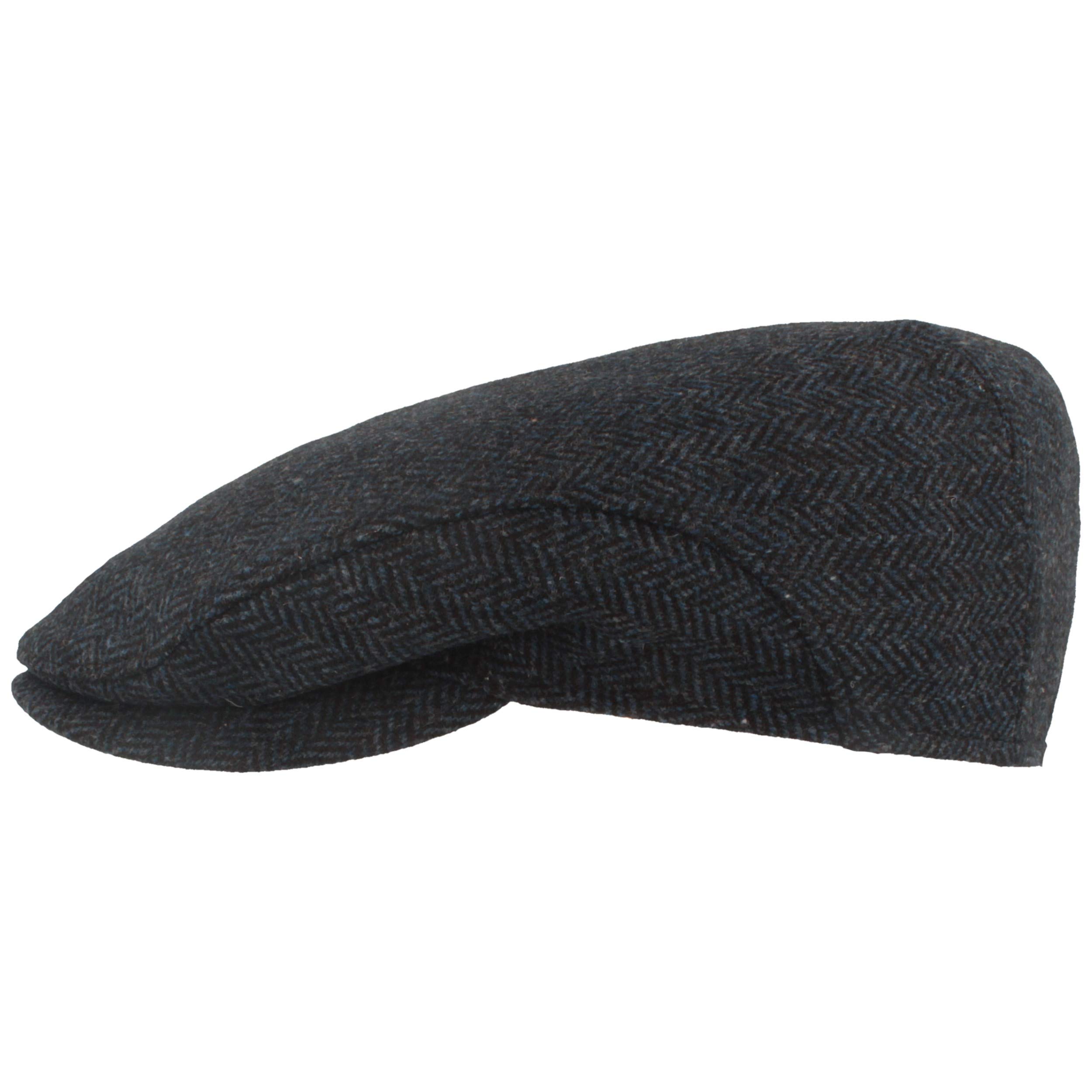 Breiter Berretto Invernale da Uomo con paraorecchie, con Visiera Flatcap, 100% Lana con paraorecchie Pieghevole, Delicato sulla Pelle e Confortevole