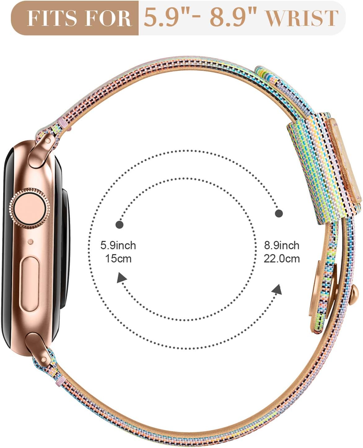 Recoppa Fabric Cloth Bands Compatible with Apple Watch 49mm 46mm 45mm 44mm 42mm 38mm 40mm 41mm, Canvas Strap with Soft Genuine Leather Lining for Apple iWatch Series 11/10/9/8/7/6/5/4/3/2/1/SE/Ultra - Image 7