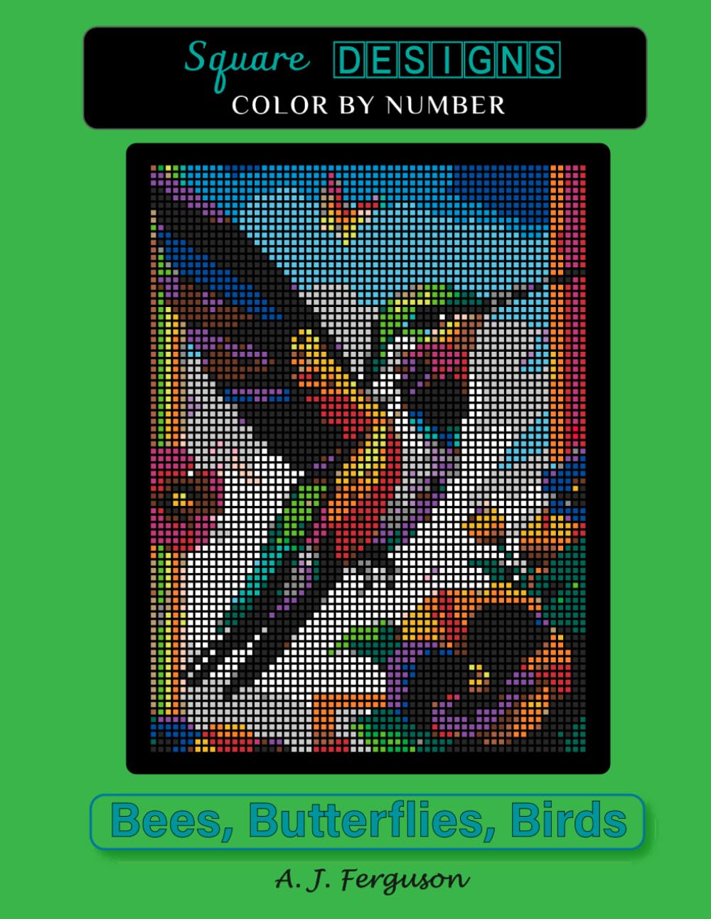 Bees, Butterflies, Birds Color by Number Book - Premium paper