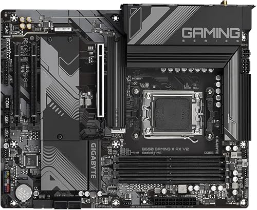 Gigabyte B650 GAMING X AX V2 Motherboard - Supports AMD Ryzen 8000 CPUs, 8+2+2 Phases Digital VRM, up to 8000MHz DDR5 (OC), 1xPCIe 5.0 + 2xPCIe 4.0 M.2, Wi-Fi 6E 802.11ax, 2.5GbE LAN, USB 3.2 Gen 2 - 4