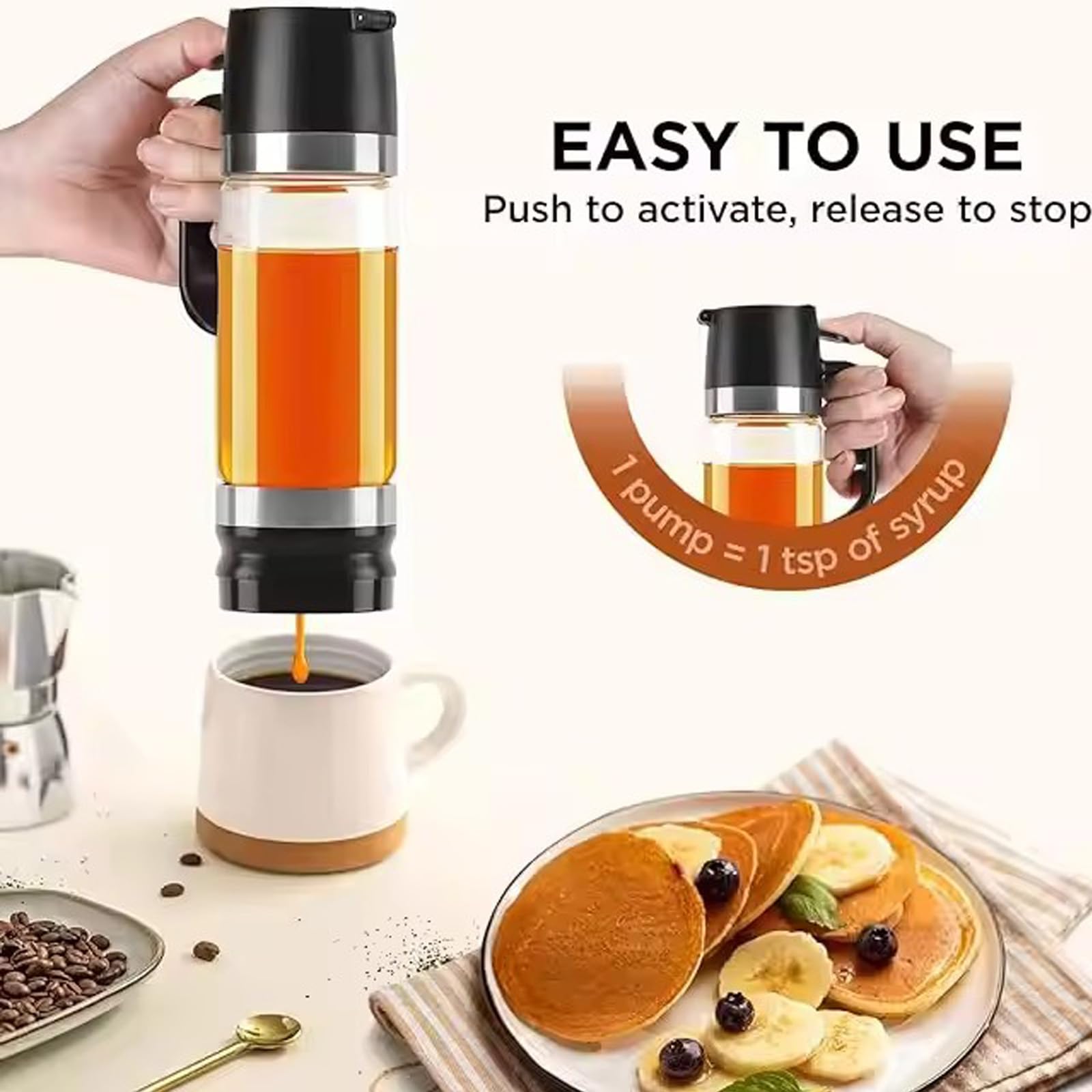 Dosatore Miele 350ml,Dispenser Miele In Vetro Antigoccia Con Etichetta,Barattolo Per Miele Con Con Rimovibile Coperchio Superiore E Inferiore, Per Miele Sciroppo Caffè E Altri Liquidi Per Dessert,Nero