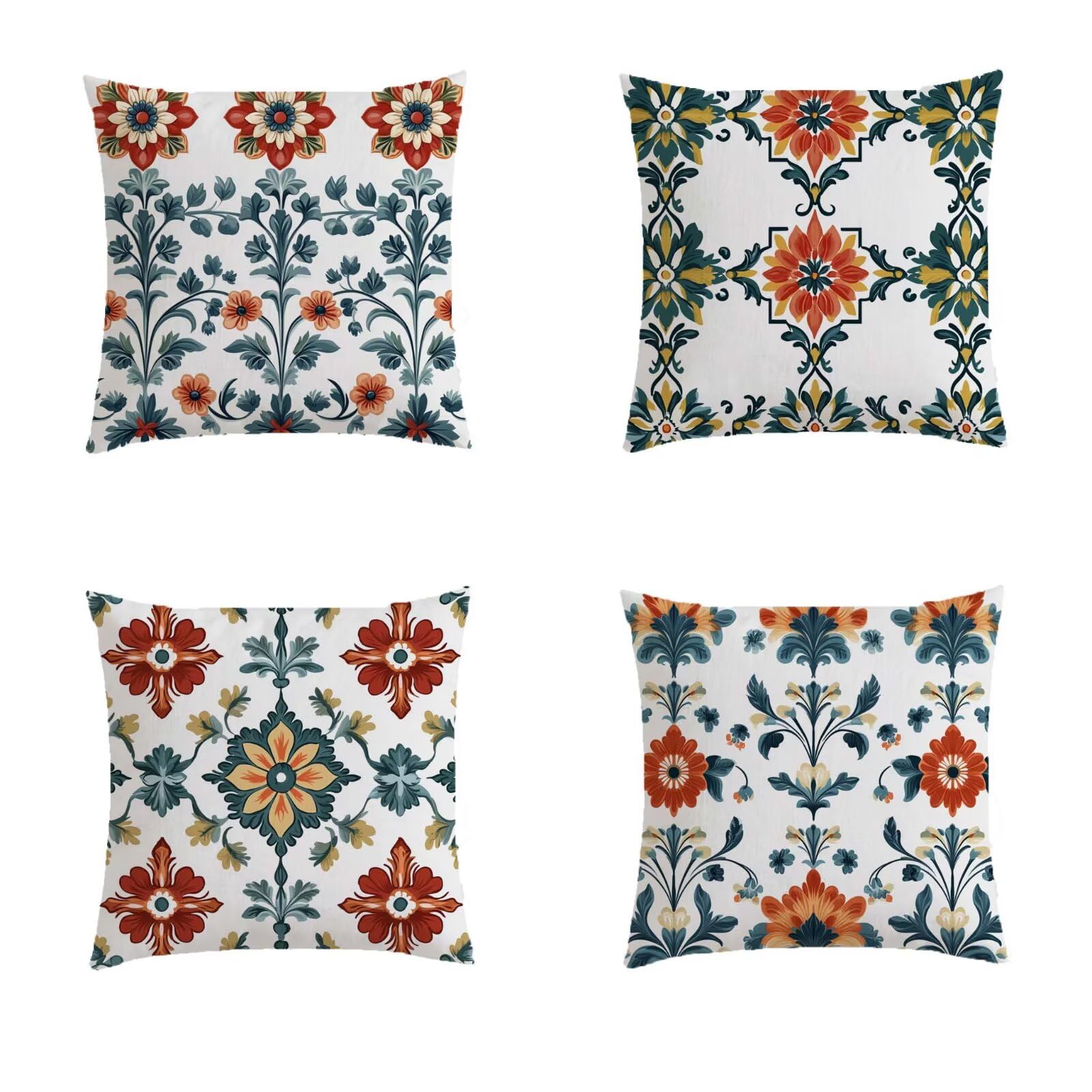 Housse coussin exterieur 60x60 cm rouge imperméable lot de 4 pour salon de jardin