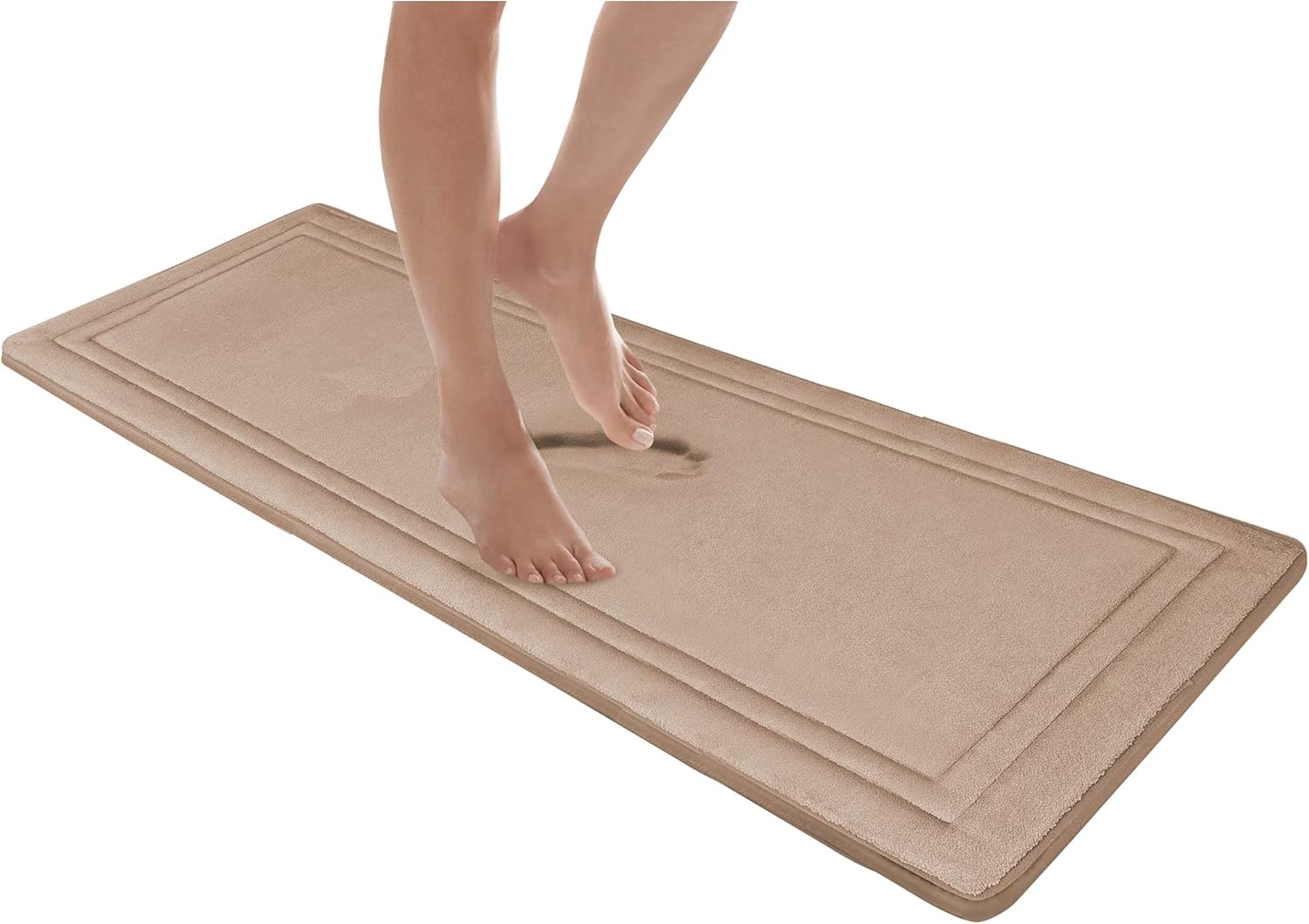 MICRODRY Quick Drying Memory Foam Bath Mat Runner with GripTex Skid Resistant Base, 24 x 58