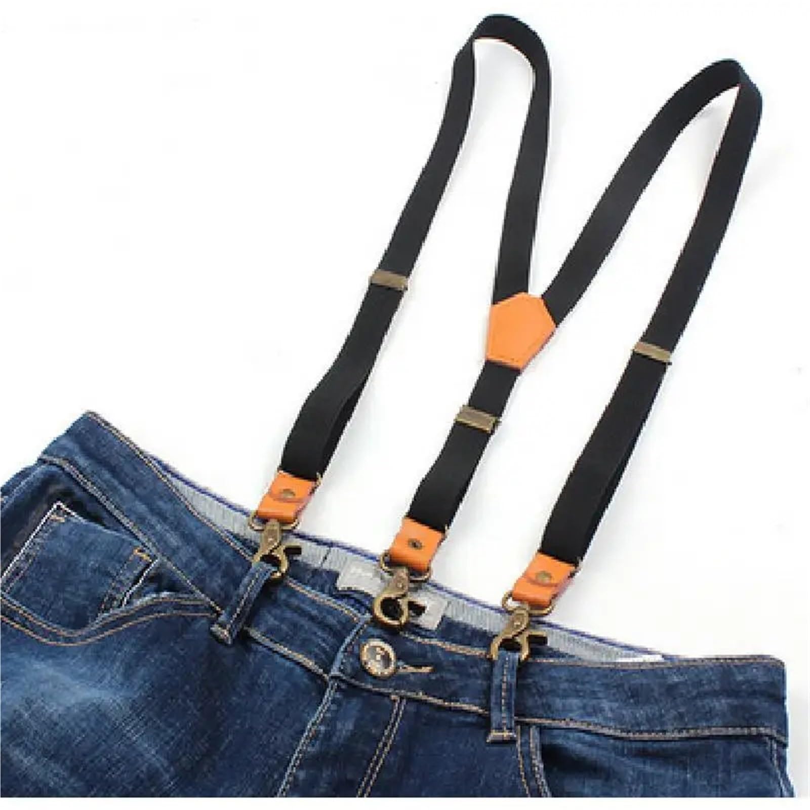 Tirantes para pantalones Tirantes Vintage Hombre 3 Ganchos