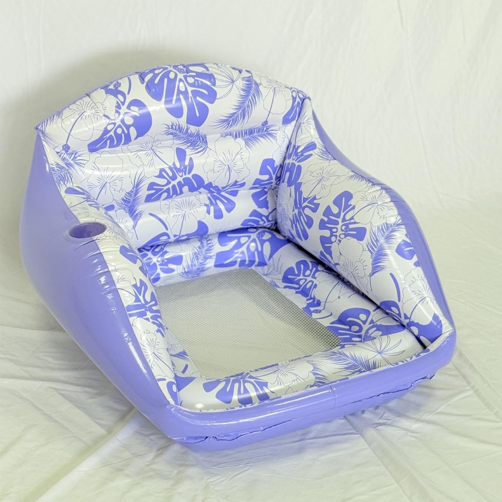 Flotadores de piscina para adultos, asiento inflable de malla con portavasos, silla flotante de piscina, tumbona de agua, para fiesta de verano, al aire libre, playa, viajes, río, lago, patio, camping