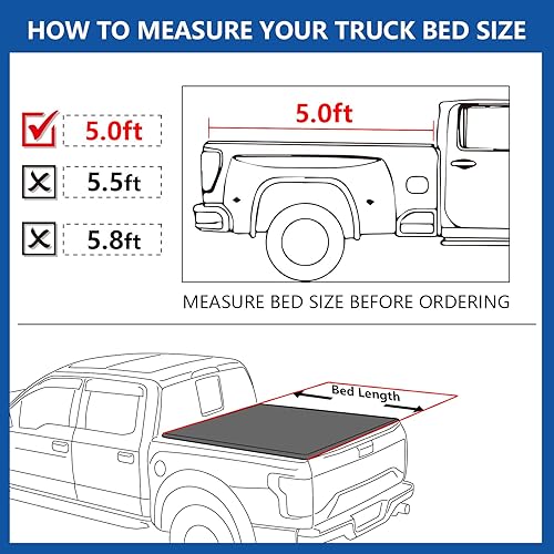 Miniatura 10 de INEXRUD Cubierta enrollable suave de 6 pies 1 pulgadas  73 pulgadas compatible con Nissan Frontier 2005-2023  Fleetside  Apto para pista de utilidad