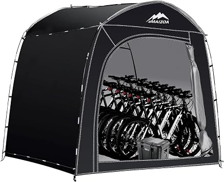 Bike Storage shed Tent, 98 * 59 * 79 Inches Outdoor Portable Storage Shed, Made of 210D Oxford Cloth PU4000mm Waterproof Fabric, Suitable for Storing Bicycles, Motorbikes, Garden Tools, Lawn Mower