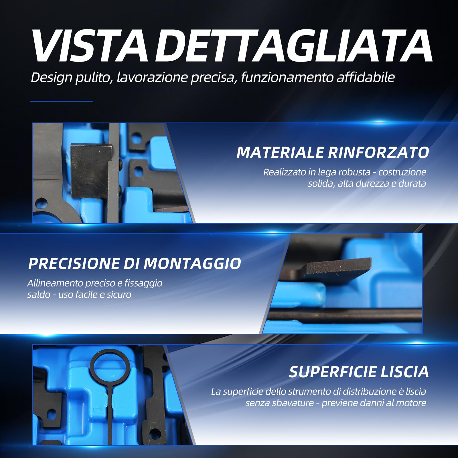Set di attrezzi di regolazione del motore, cinghia dentata per motori a benzina 1.0 e 1.2 VTi, adatto per Citroën, Peugeot, Opel, Toyota, PSA EB0 (ZMZ), EB2 (HMZ), OEM 0109-2A 0109-2B