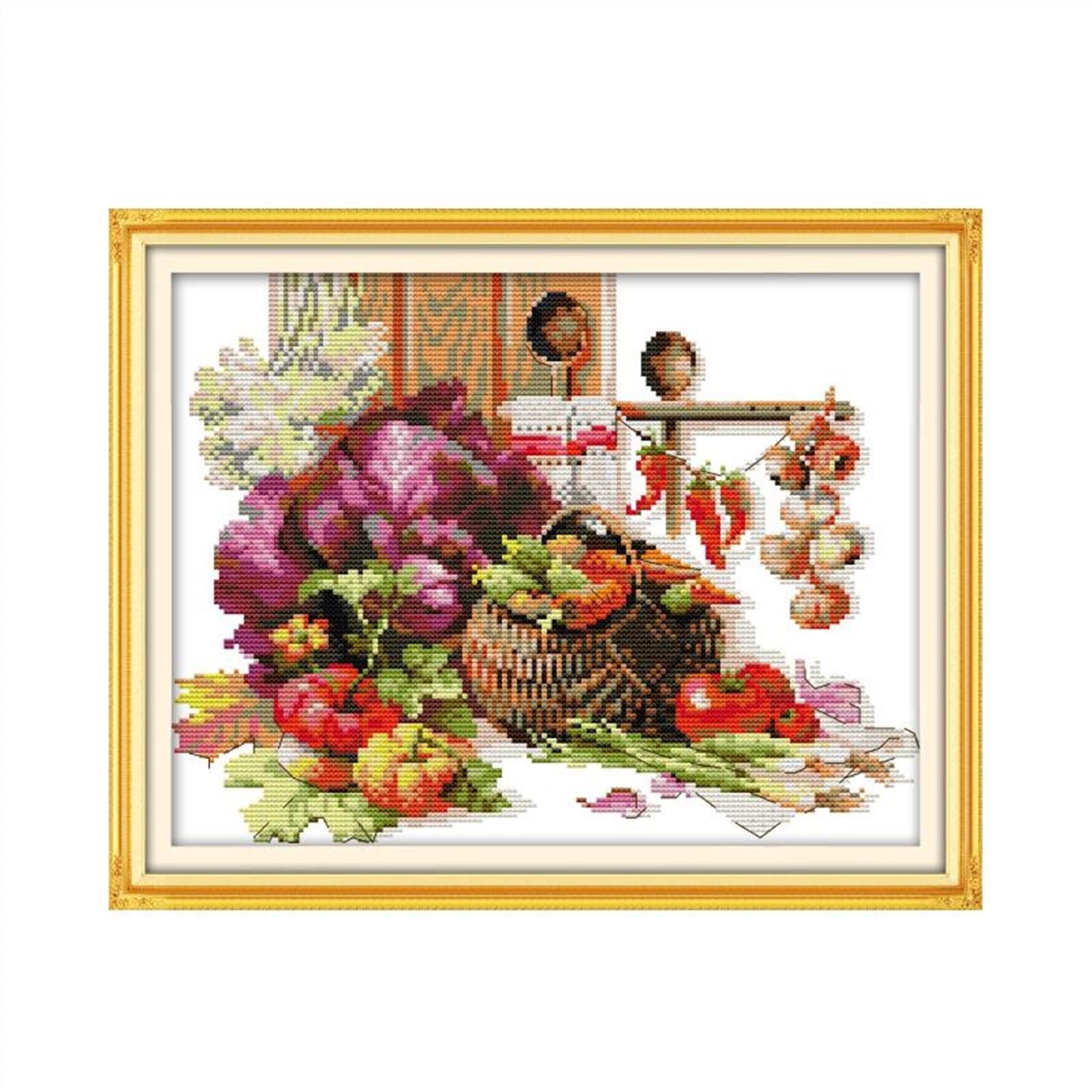 Kit point de croix Plein de récolte 14ct cadeau idéal broderie fait main