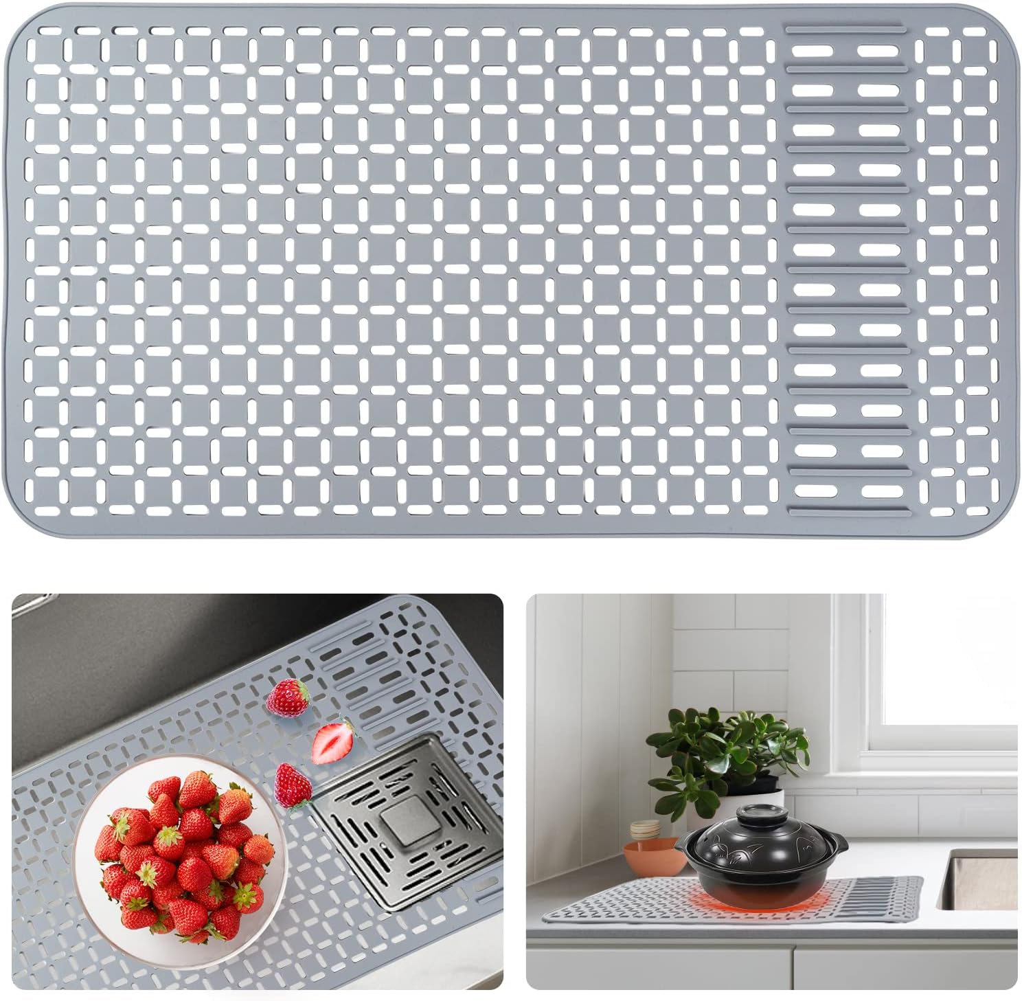 JIANIANHUA Sink Protectors for Kitchen Sink, 26''x 14'' Silicone Sink