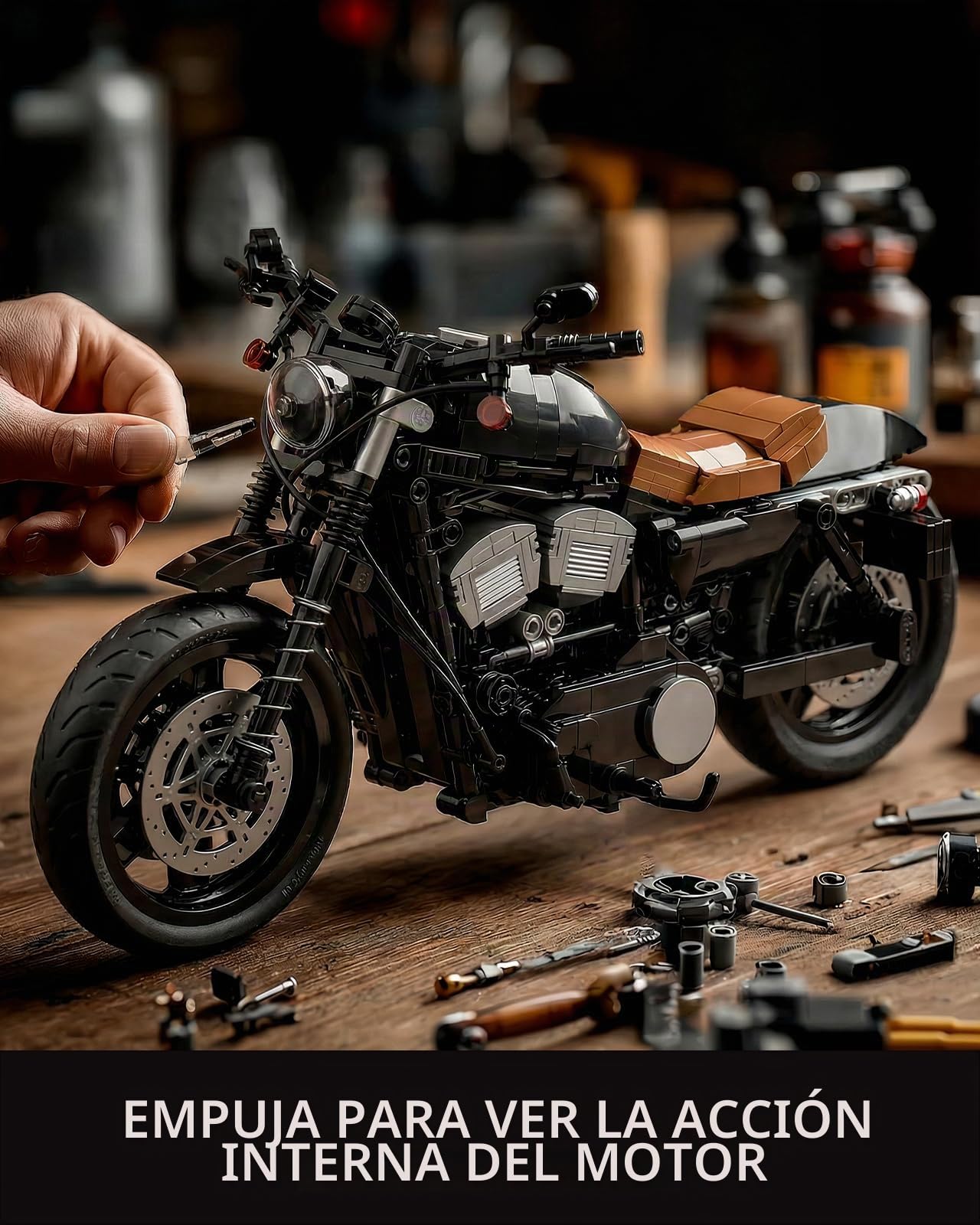 Nifeliz IRON 83 Moto Sets De Construcción, Kit de Maquetas como Regalo Para Adultos Fans de las Motos, Decoración Del Hogar Y Oficina (827 Piezas, NF10342)