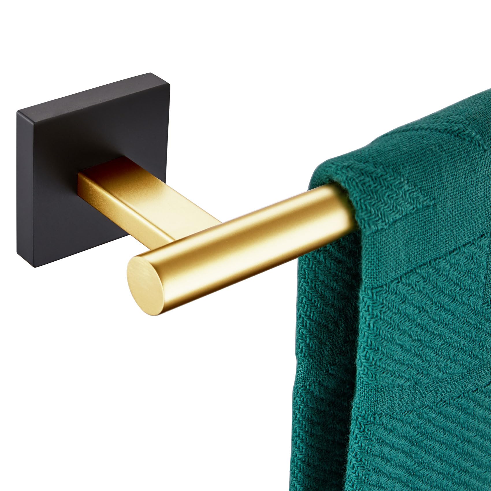 KOKOSIRI Bathroom Towel Bar Bath Towel Holders for Toilet Kitchen Cabinet Wall Mount 24 Inch Black with Gold Stainless Steel B4005GDK-L24
