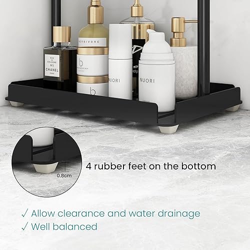 Miniatura 4 de Organizador de ducha de 3 niveles, estante de ducha de esquina con asa, soportes de almacenamiento para champú, cesta de metal para baño, bañera,