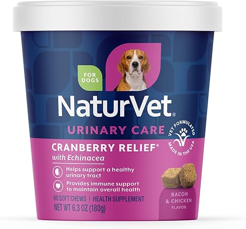 Miniatura 16 de NaturVet Cranberry Relief, bocados suaves masticables con arándanos y equinacea, alivio para mascotas