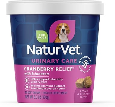 NaturVet Cranberry Relief Plus Echinacea Helps Support a Healthy Urinary Tract & Immune System 60 Soft Chews