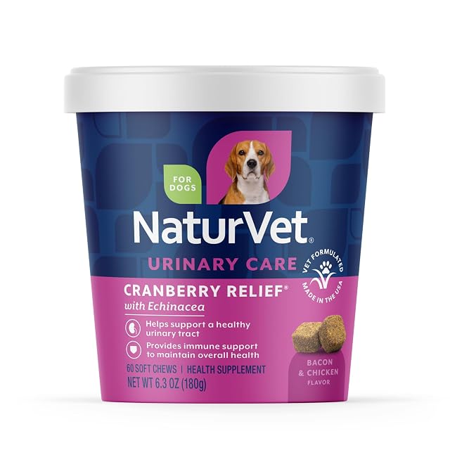 NaturVet ALIVIO DE ARÁNDANOS + Echinacea Tracto Urinario Perros (CUP) 60 Piezas