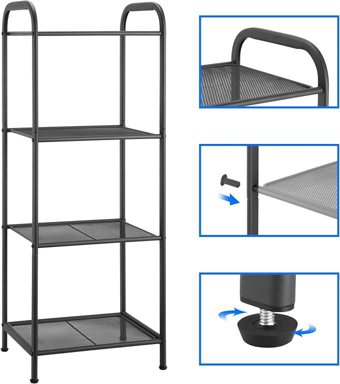 Estante Industrial con 4 Niveles para Plantas Gris miniatura 4