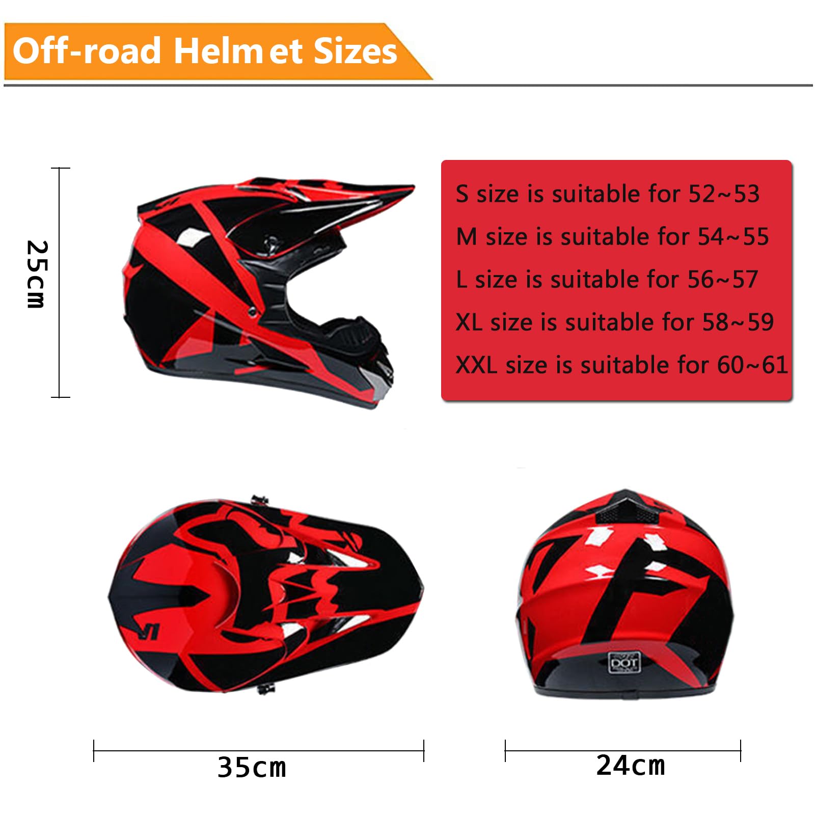 Casco de Motocross con Gafas máscara y Guantes Casco Integral para Motocicleta Todoterreno para Exteriores Cross Country Bicicleta de montaña para Hombres Mujeres Adolescentes Adultos