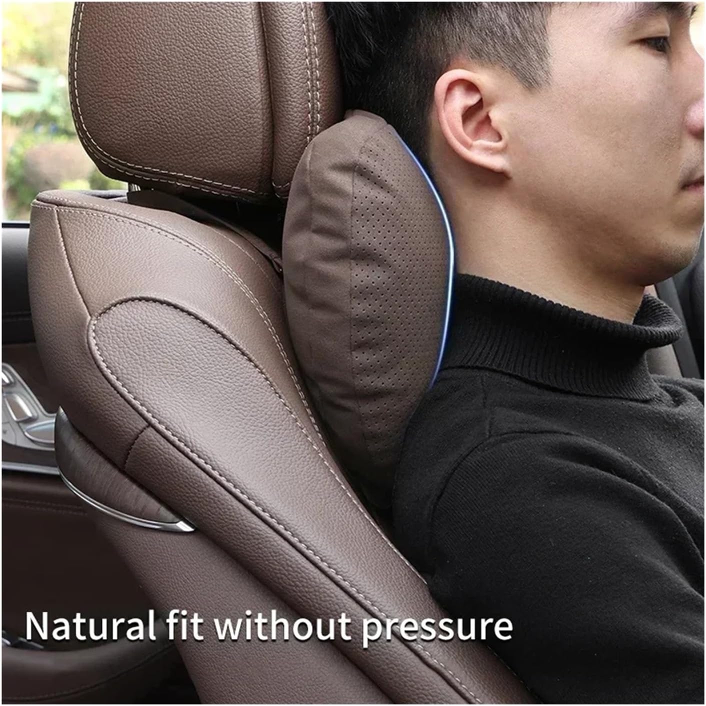 S Class Car Headrest Neck Support Pillow - Soft Universal Adjustable Neck and Waist Support Cushion(Gray)