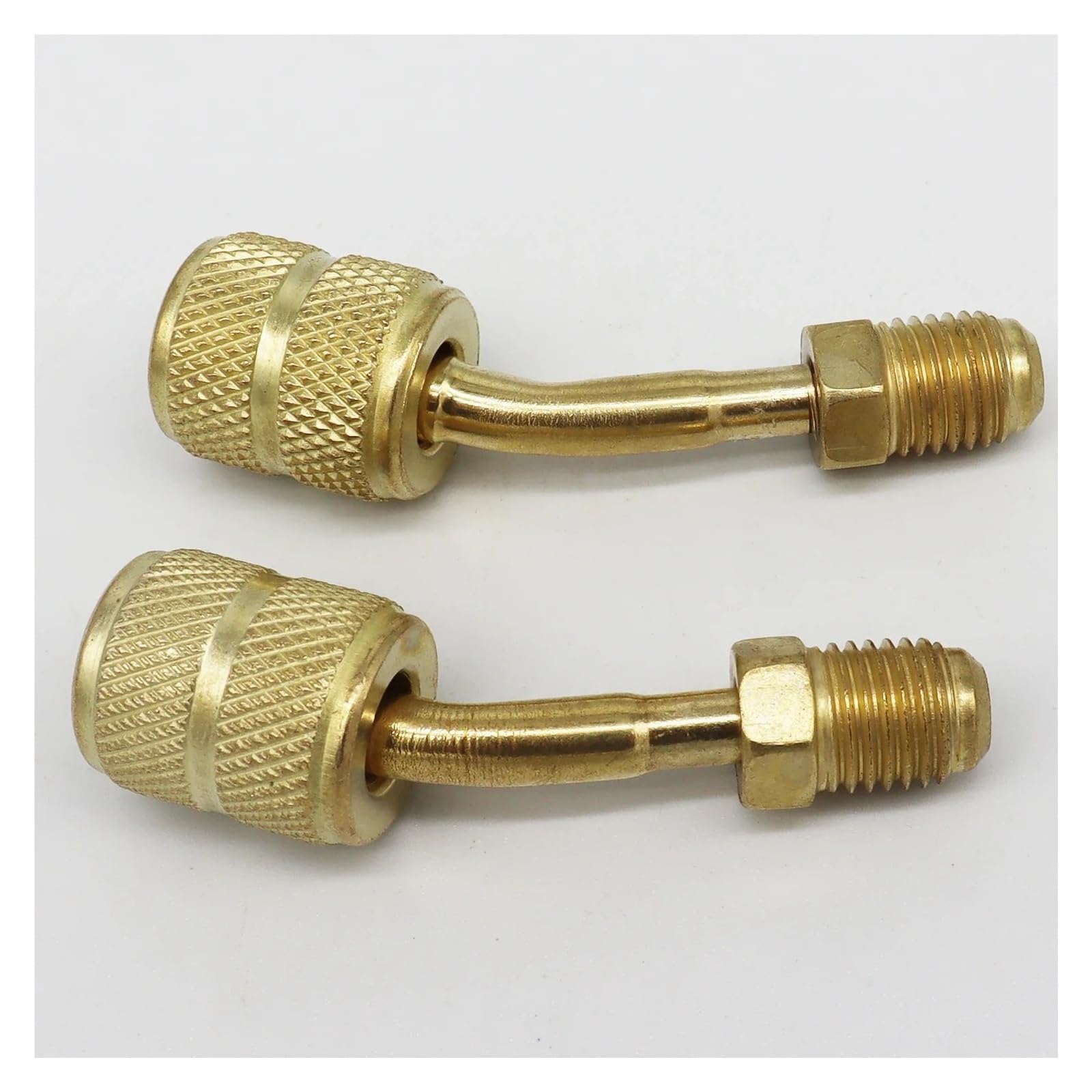 2 szt. R410A adapter 5/40.6 cm SAE żeński do 1/10.2 cm SAE męski, mosiężny port ładowania klimatyzacji złącze portu próżniowego do mini dzielonego HVAC (2 szt. styl 2)