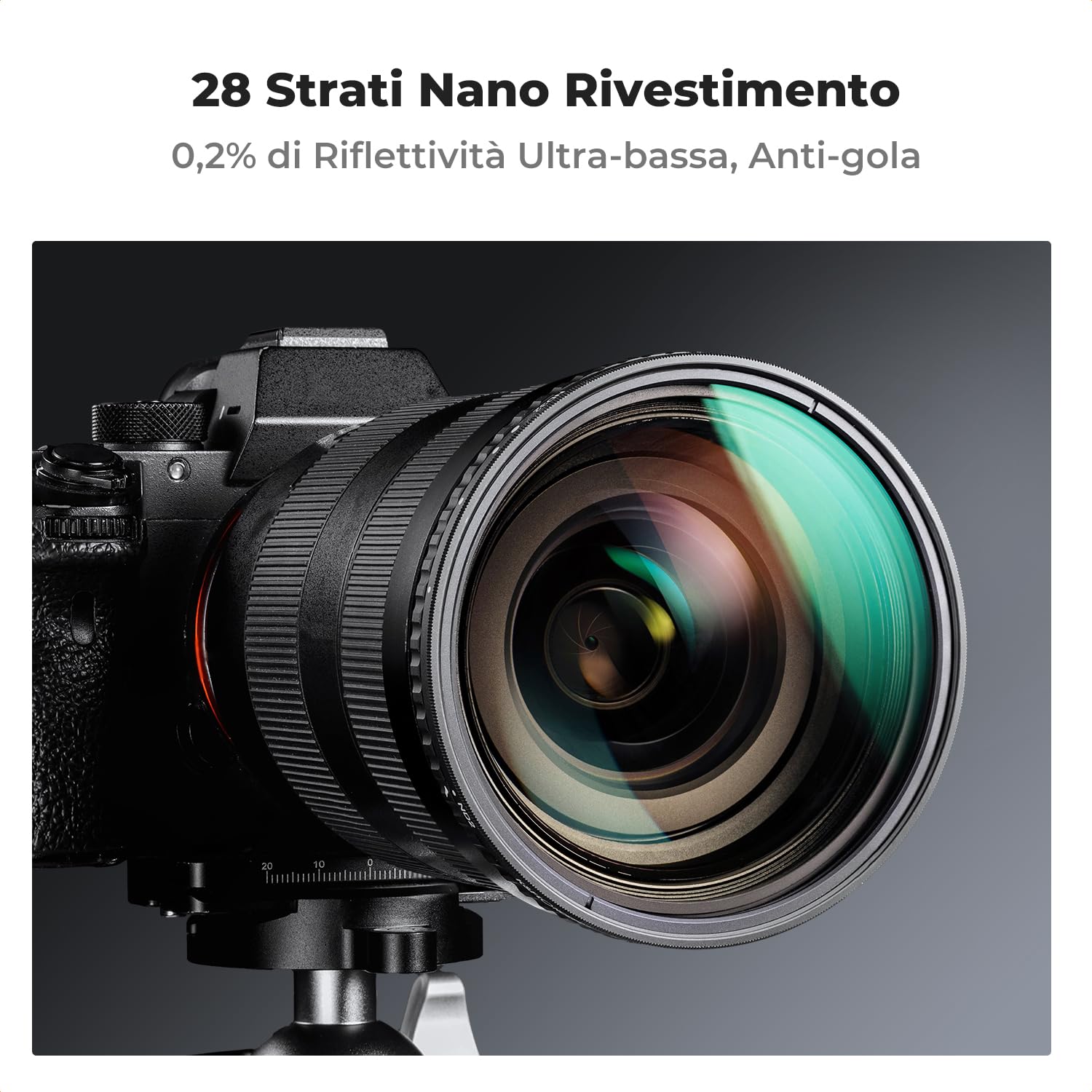 K&F CONCEPT Nano-Xcel 82mm Filtro Variabile ND8-128, Filtro Densità Neutra ND8-128 (3-7 stop) in Vetro Ottico con Rivestimento Nano a 28 Strati
