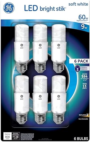 Foco de LED Bright Stik 9 W de GE, intensidad no regulable, 2700 K, 6 unidades