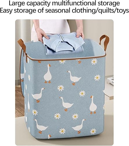 Miniatura 3 de Bolsas de almacenamiento grandes para ropa, contenedores de almacenamiento plegables, organizador de armario, bolsa de almacenamiento de edredón