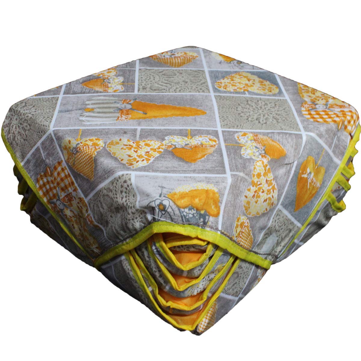 Set Di 6 Cuscini Imbottiti Per Sedie Con Fantasia Cuore E Alette - Arancione Vivace - Foto 7