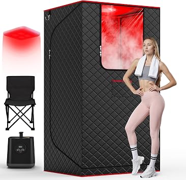 Manastin Portable Steam Infrared Sauna with Red Light