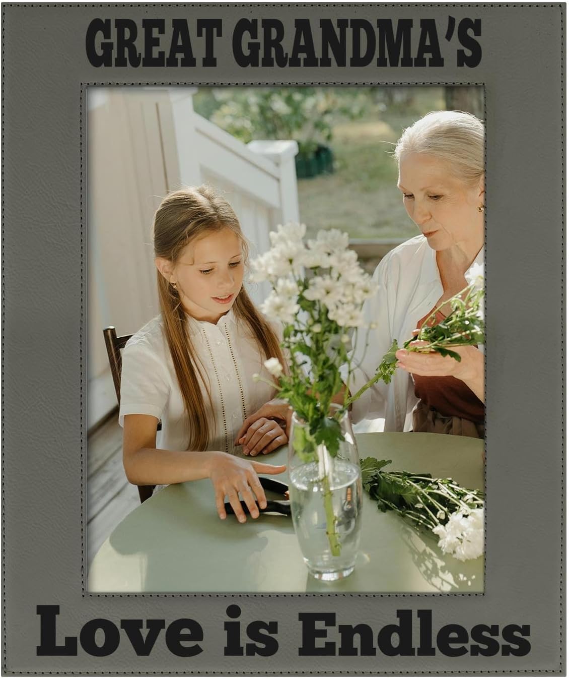 ThisWear Large Photo Frame Great Grandma's Love Is Endless 8x10 Leatherette Photo Frame Grey