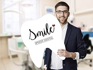 Large Tooth Photo Booth Prop, Dentist Cut Out, Tooth Fairy Prop, Dental Sign, Dentist Decor, Giant Tooth Prop, Dental Clinic Decoration, Dentist Graduation Party Supplies 24.5x20.5, 16.5x14.5 Inches